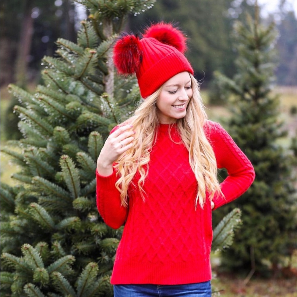 Old navy red cable knit sweater